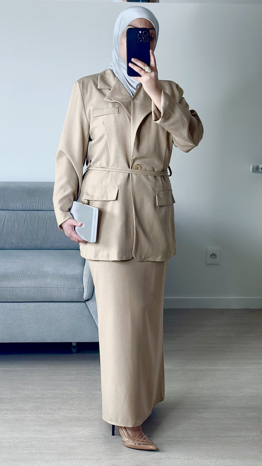 Ensemble Veste et jupe Lina I Beige