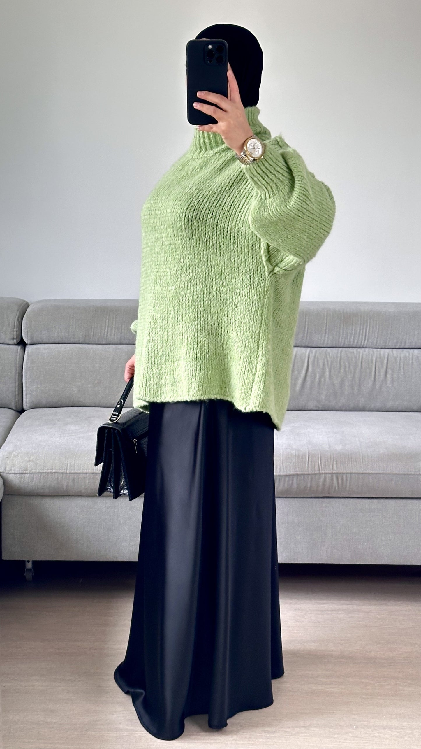 Pull en maille oversize I Vert