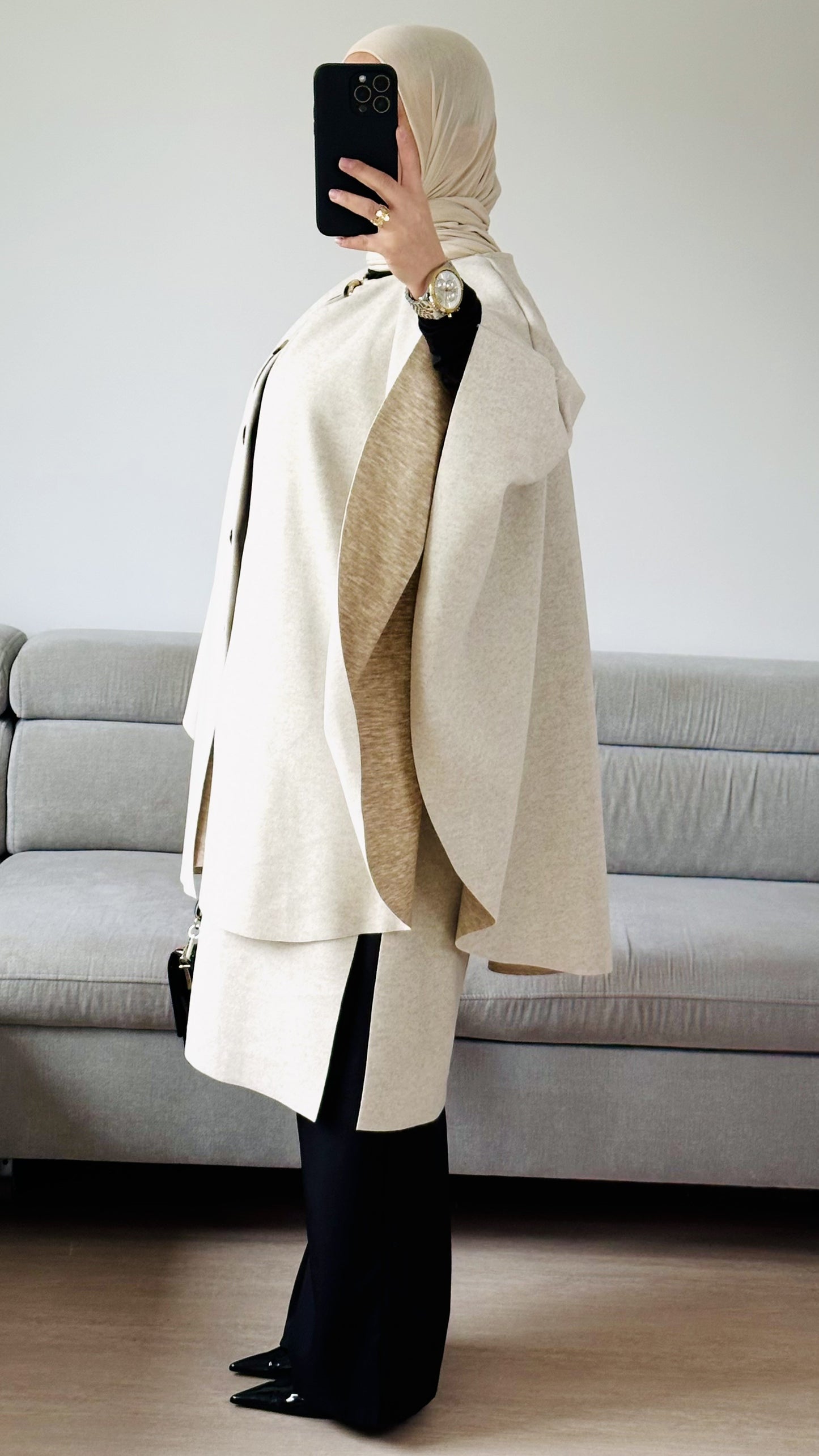 Manteau cape I Beige