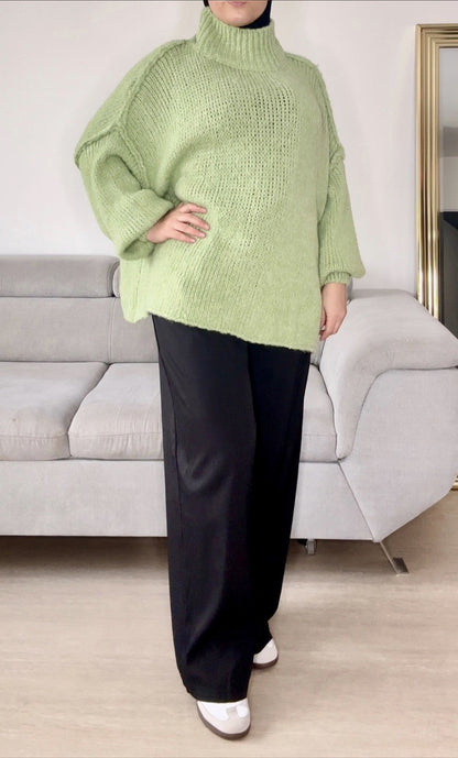 Pull en maille oversize I Vert